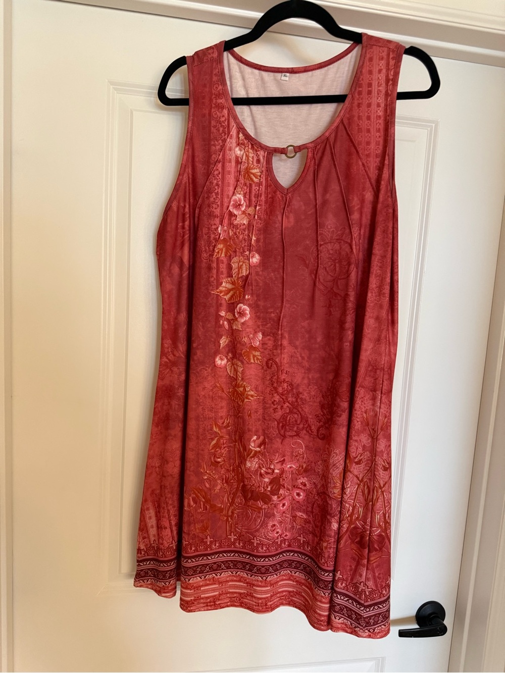 Amazon Women's Red Floral Sleeveless Tunic Dress